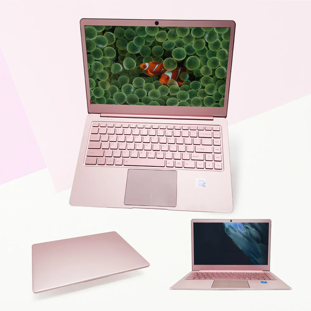 Customize 14 Inch Ultra Slim Cheap Laptop in Pink Color for Students Ultra Thin