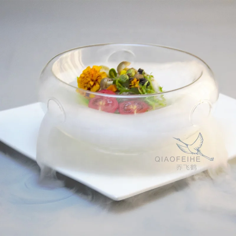 Customized Creative Artistic Conception Double Wall Glass Bowl for Dining Utensils