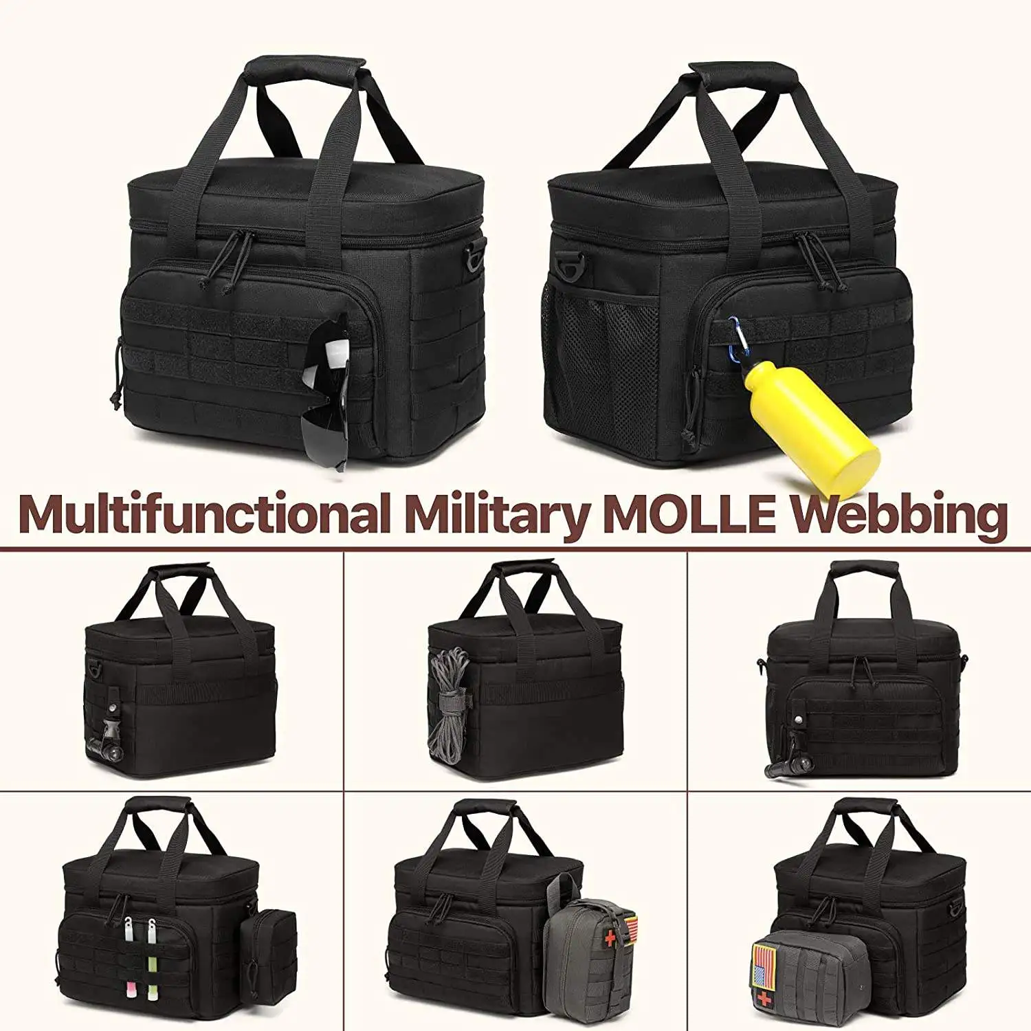 OEM ODM Portable Tactical Lunch Box 30-Can Soft Cooler Tote Thermal Waterproof Insulated Geometric Pattern Lunch Bag