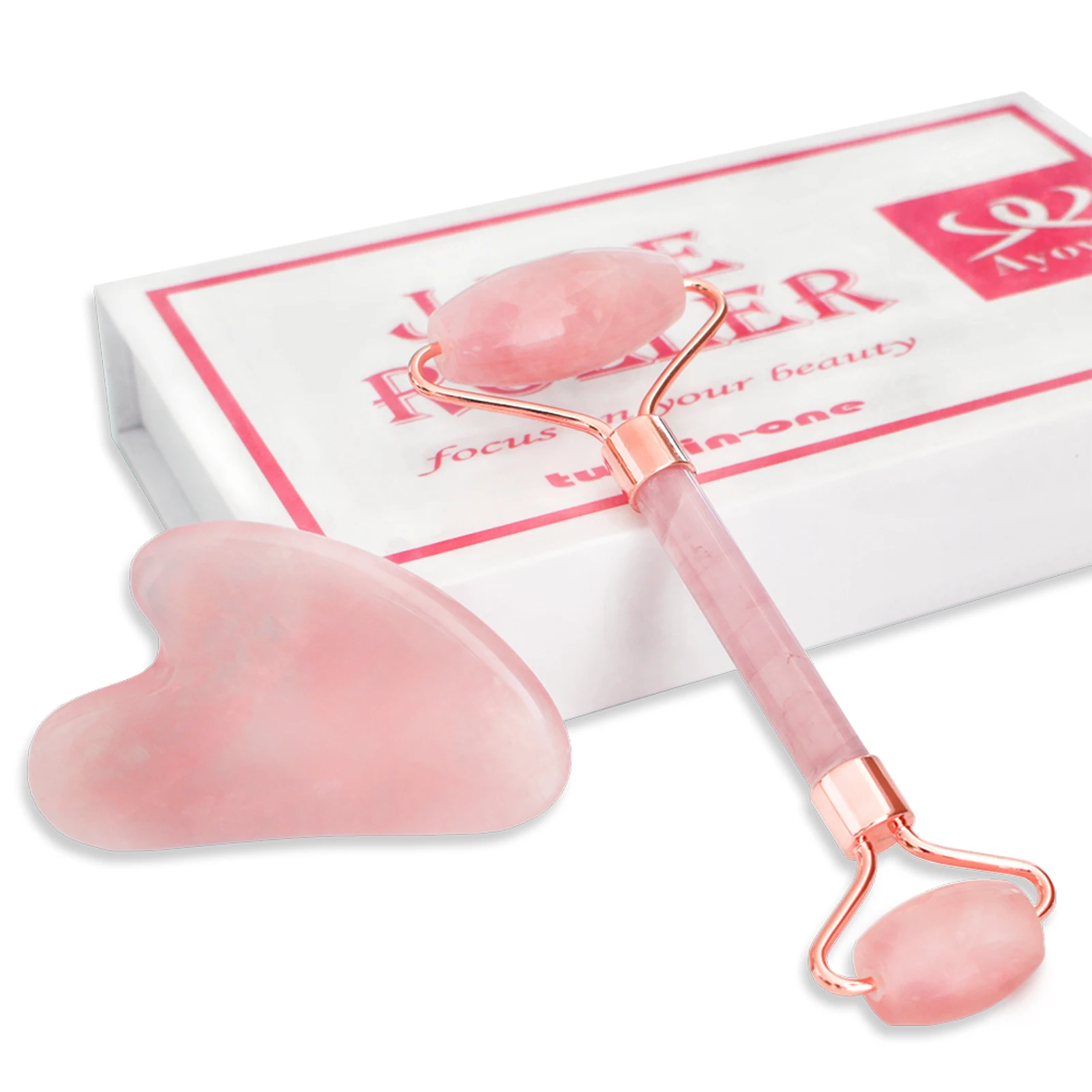 Anti Wrinkle Jade Roller & Gua Sha Massage Kits Facial Crystal Jade Roller And Guasha Massage Tools