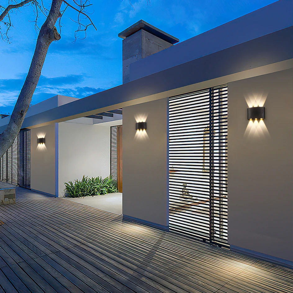 Outdoor Super Bright Ip65 Waterproof Household Garden Yard Decoration Lighting Up Down Luminous 6 Led Wall Lamp Light