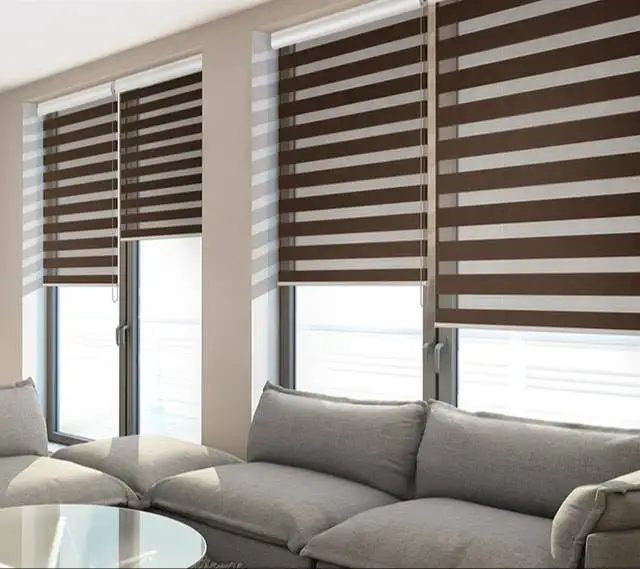 Zebra Blinds Smart Window Curtains French Design Polyester Roller Slats Office Privacy Manufactured Hotels Commercial Venetian