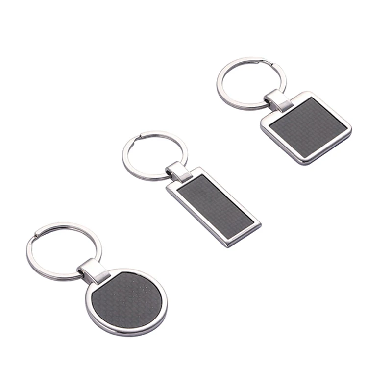 Promotion llavero Custom Stainless Steel Circle Blank Rotating Laser Engrave Key Chain Keyring