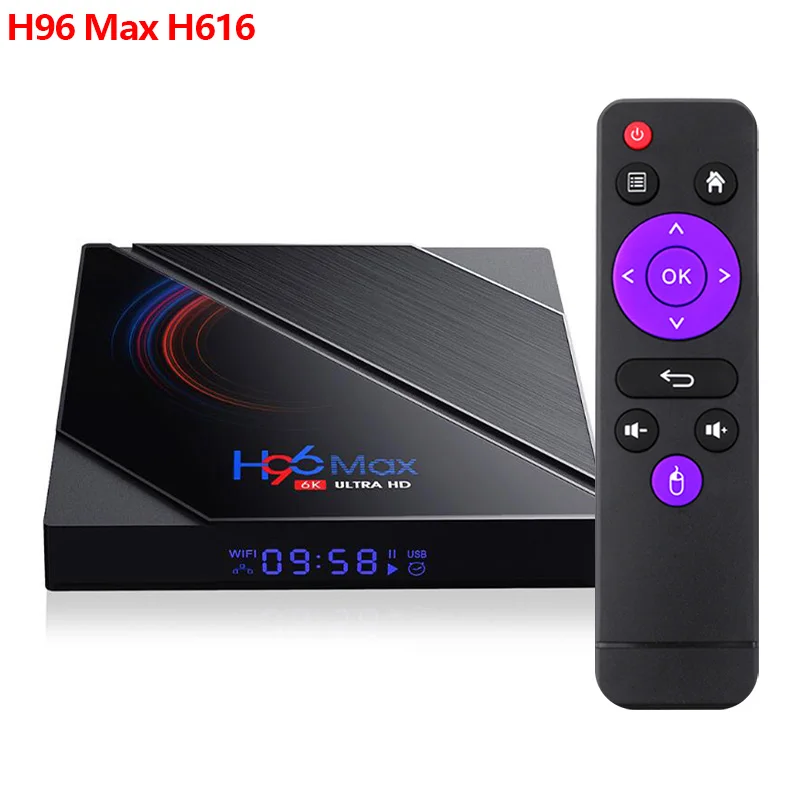Приставка Смарт-ТВ H96 Max H616, Android 10,0, Wi-Fi 2,4 ГГц и 5,8 ГГц, 1080P, 4K, BT 4,0, поддержка Youtube