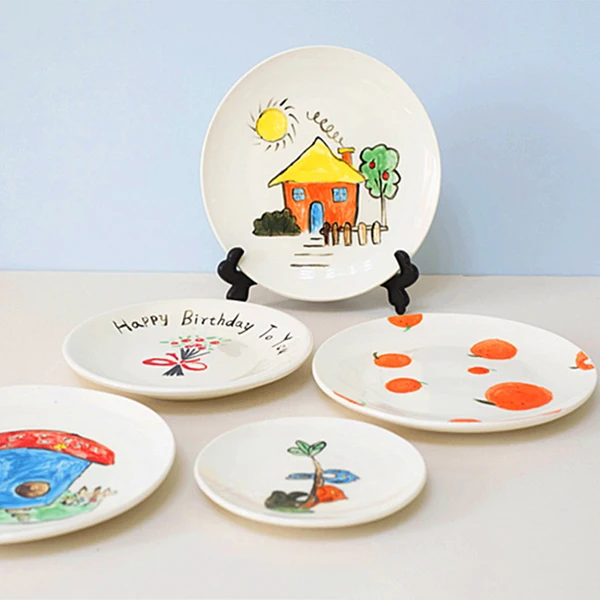 Sublimation 8 inches Plate Ceramic Round Sublimation Photo Plates Custom Printing Dish Dinn