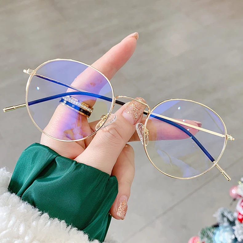Sunway Eyewear Metal Anti blue Light Round Optical Frames Unisex Women Men Glasses Eyeglasses Frames