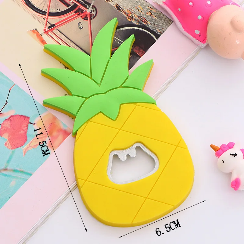 Creative fruit cartoon refrigerator sticker bottle opener multifunctional soft rubber beer bottle opener