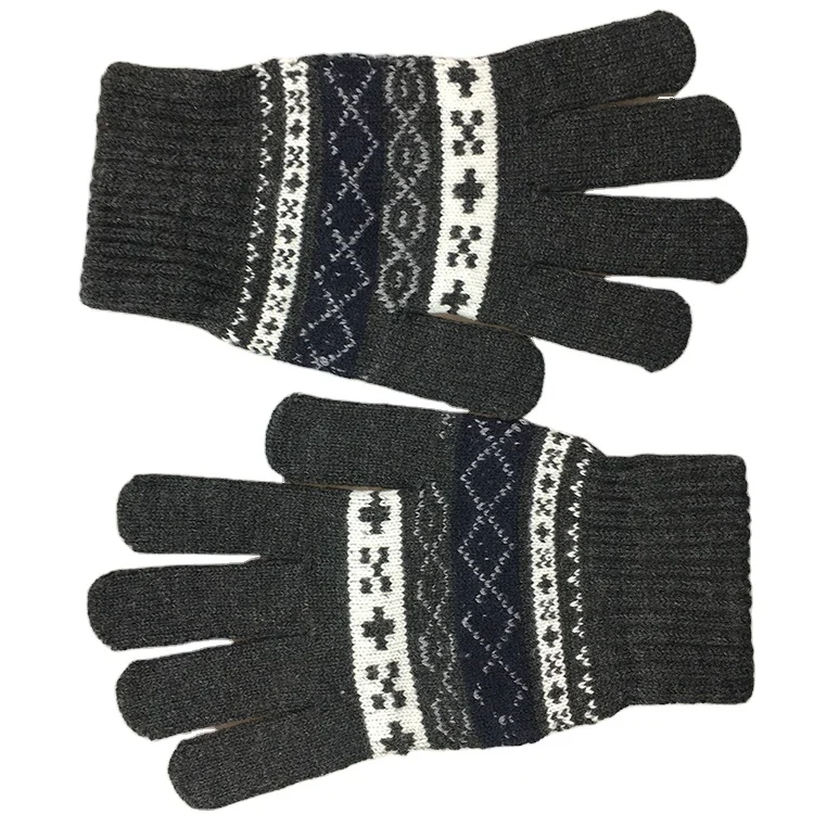 New Arrival Custom Fitted Logo Wholesale Plush Jacquard Gloves