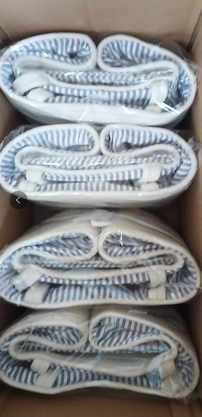 QJMAX Baby Diaper Caddy Organizer Custom Cotton Rope Nursery Storage Bin With Divider Baby Shower Gift Bag