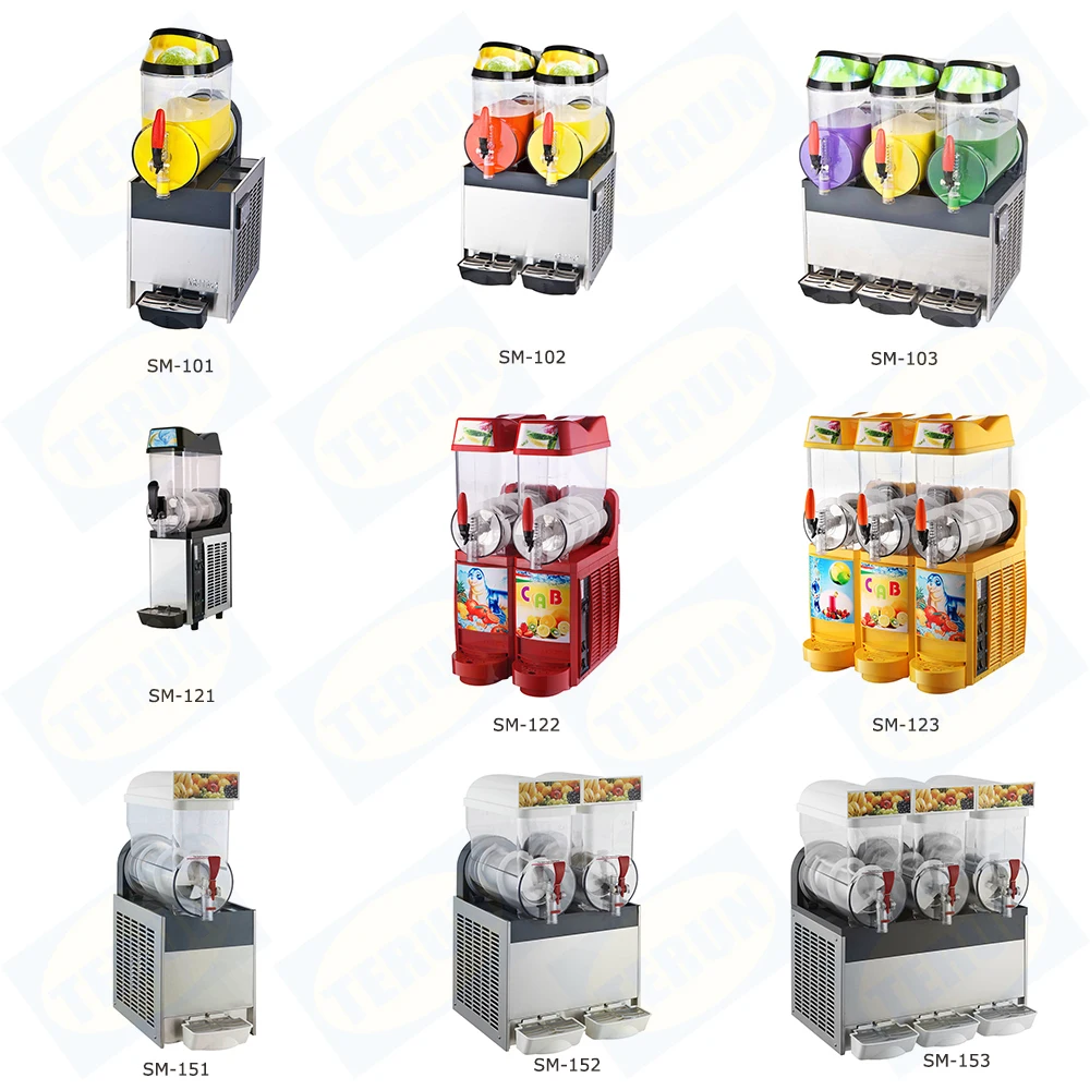 Alcoholic Beverages Frozen Drink Machine Commercial Slush 12L x 3 Tank Icee Slush Puppy Machine Slushy