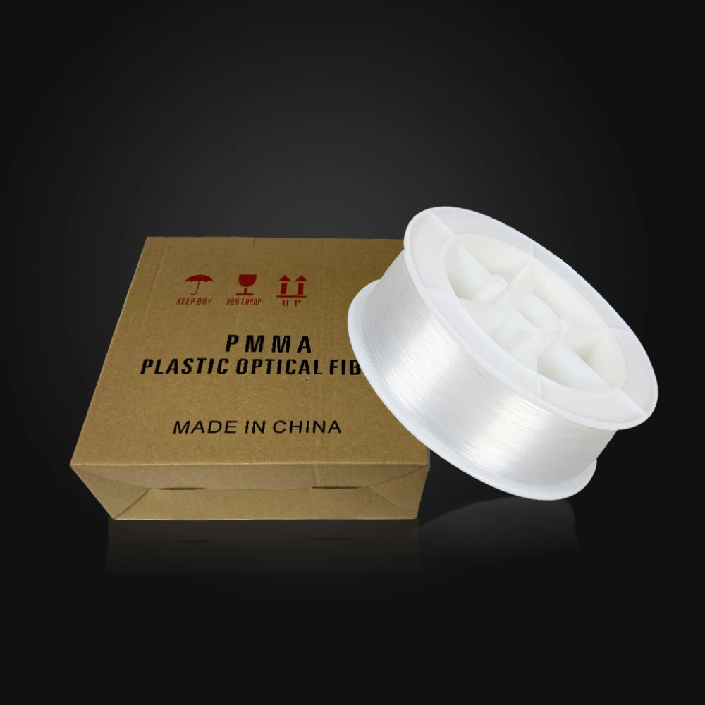 Attenuation 0.22db PMMA fiber 0.75mm end glow plastic optical fiber