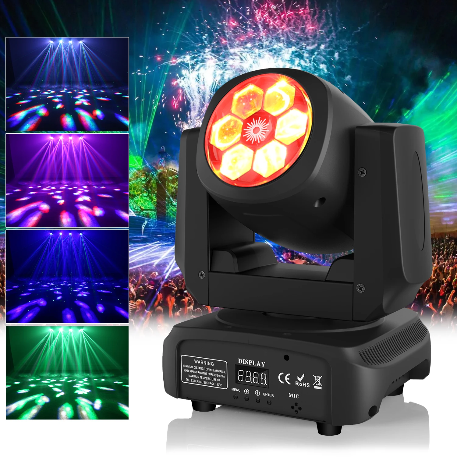 120W 4In1 Bee Eye Laser Rotating Beam Effect Lights For Dj Disco Clubnight Party Exhibition Stage Lamp Dmx Moving Head Lighting
