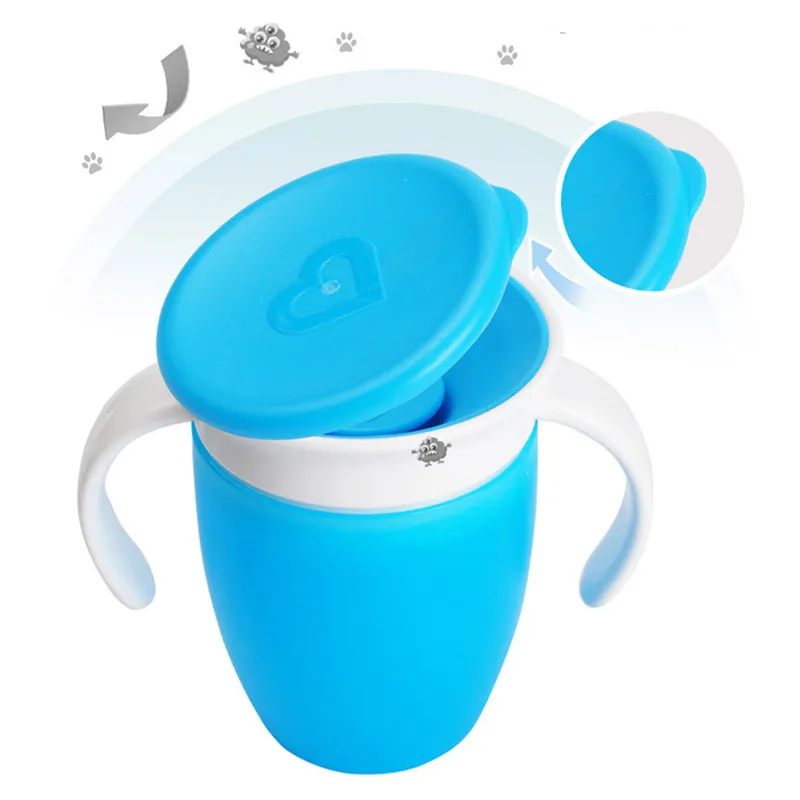 360 Degrees Leak-proof Infants Training Cup For Baby Spill Proof Silicone Cup Baby Drinking Cup with Handle Baby Products