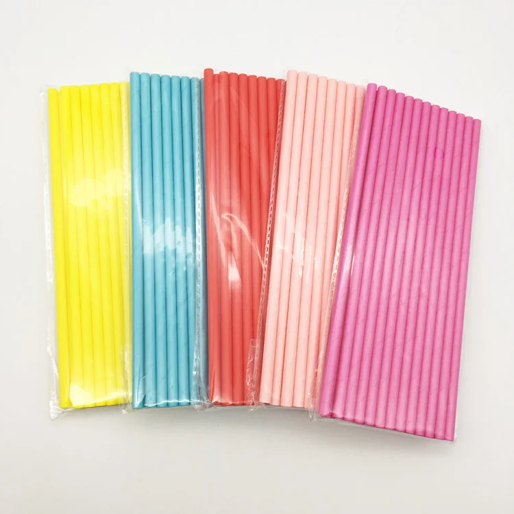 Ready Stock 100 pcs mixed packed Party Supplies Biodegradable Paper Drinking Straws