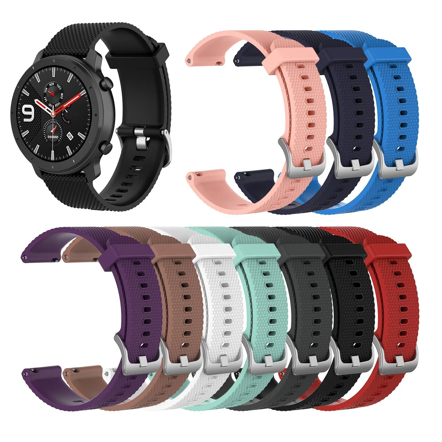 Силиконовый ремешок для часов Amazfit GTR 2 GTR3 Pro 42 мм 47