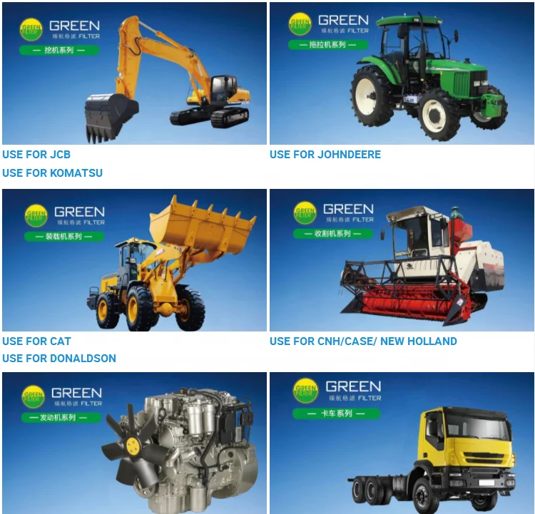 GreenFilter-Заводская поставка экскаватор типы масляных фильтров для KOMATSU 600-211-1231