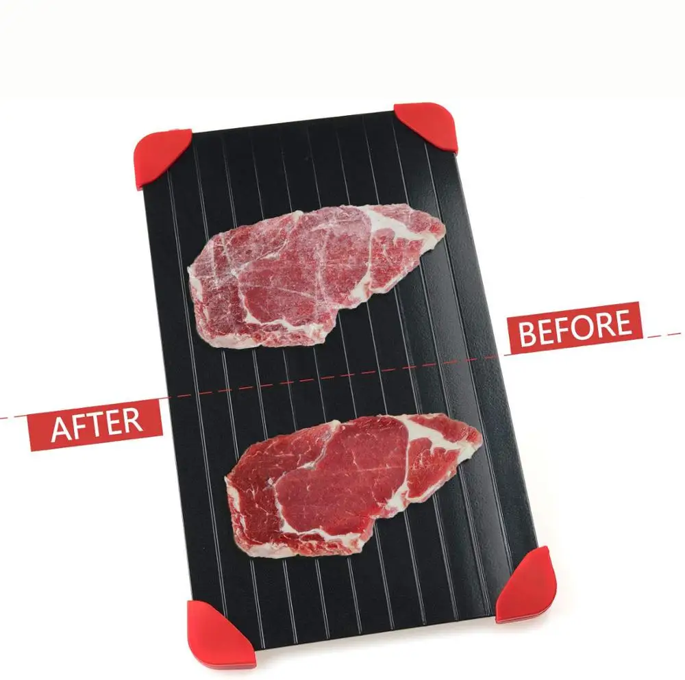Fast Defrosting Tray Aluminum Thawing with Silicone Meat Rapid