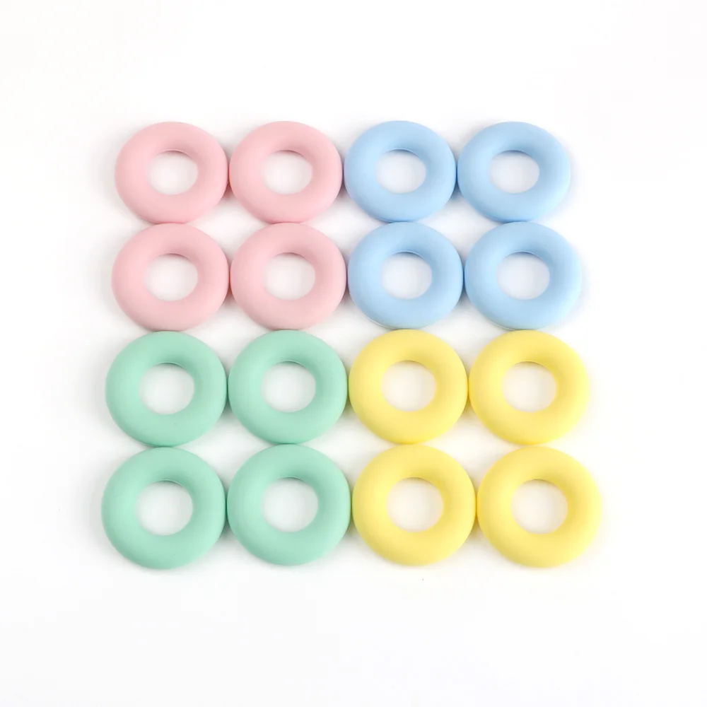 DIY Silicone Beads Bracelet Bangle  Food BPA FREE Pacifier Chain For Baby Chewing Silicone Beads Teething Donut Teether