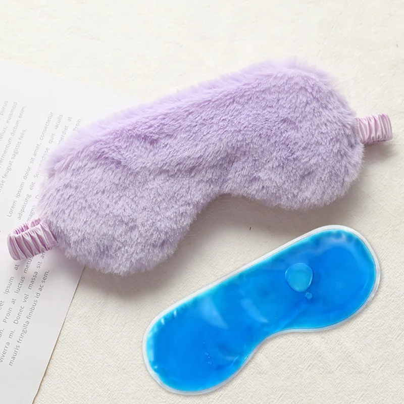 Cute Fur Breathable Sleeping Blackout Blindfold Soft Masks Health Eye Cover Plush Fluffy Lovely Sleep Eye Mask