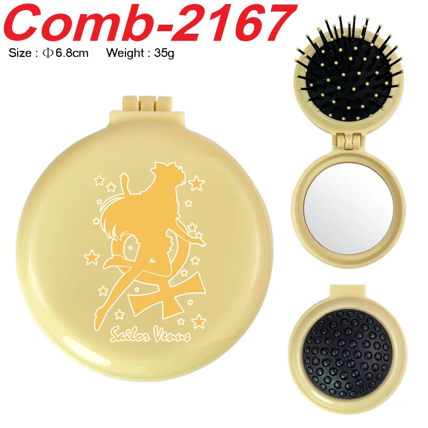 Sailor Moon Anime Harry Portable airbag comb Hair mirror Pen bag Travel Girl folding massage comb