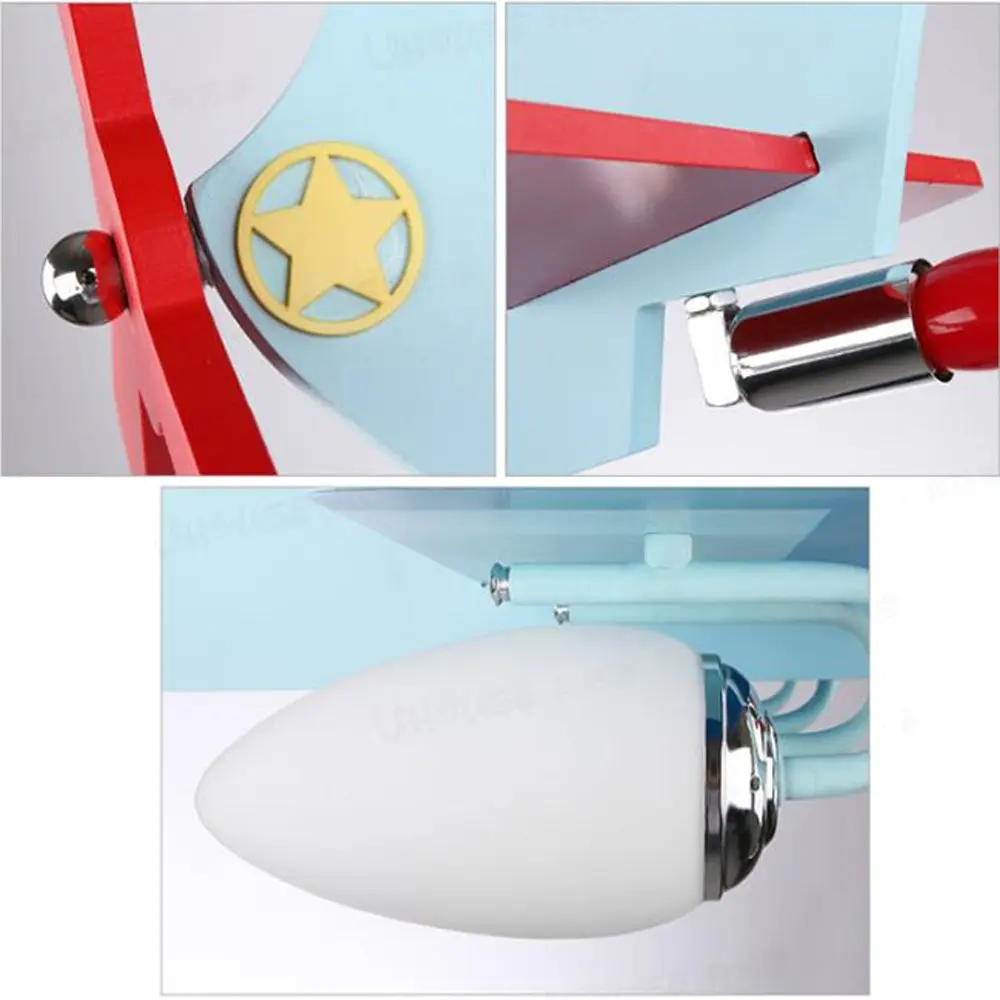Kids Hanging Lighting Pendant Lights Ceiling Fixture Children Cartoons Aircraft Girls Boys LED Lights