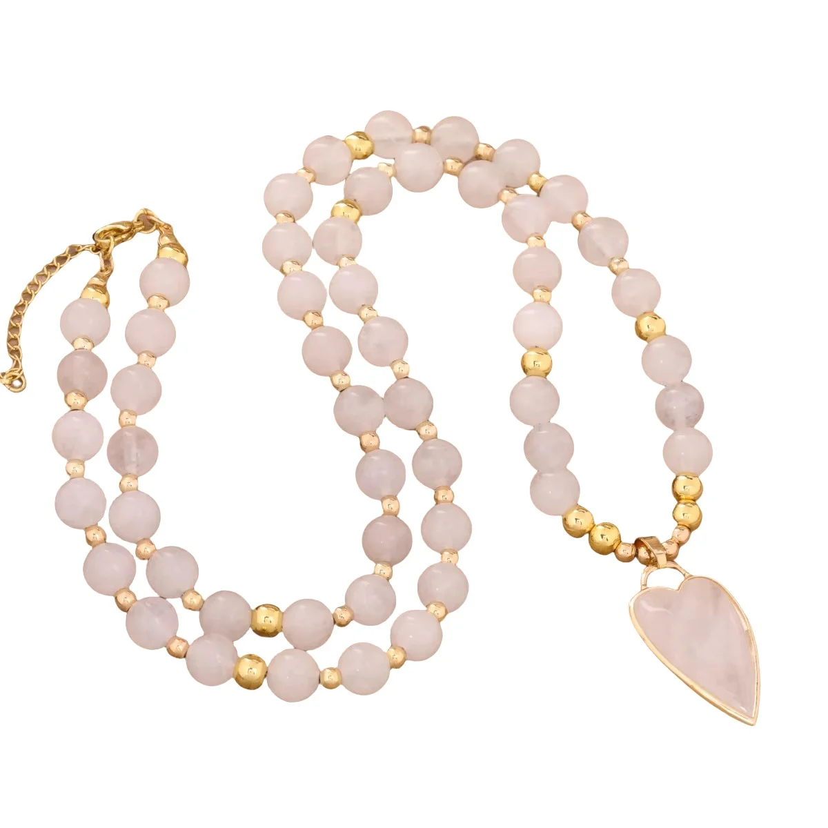 White Marble Jade Bead Heart Necklace , Healing Natural Stone Pendant Necklaces Fashion Jewelry Gift