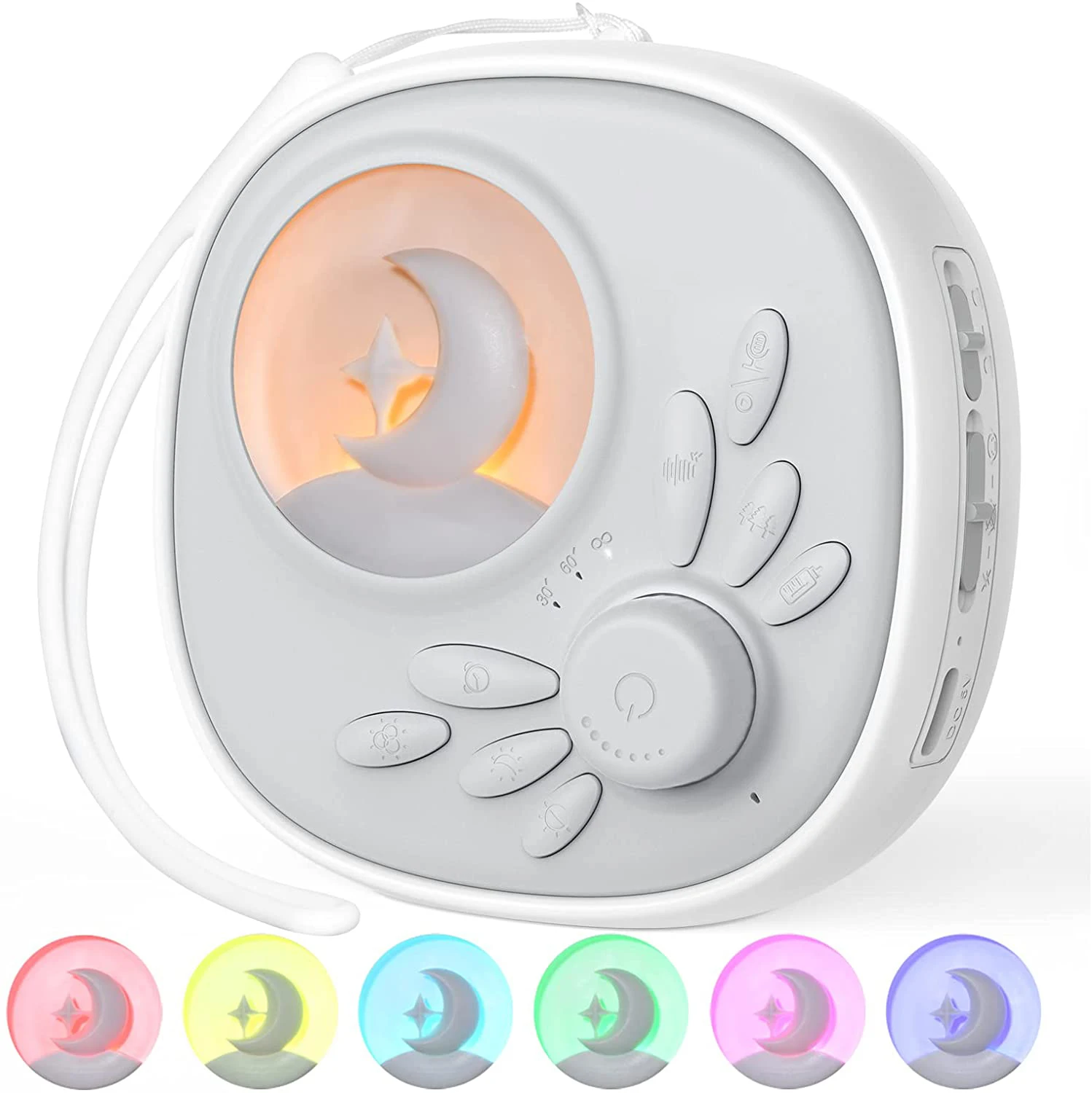 Baby Portable Shusher Miracle Sound White Noise Sleep Trainer Machine Portable Sleep Therapy Witn Night Light
