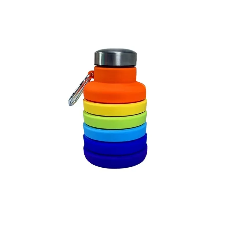 Fitness Sports Water Bottle Silicone Collapsible Drinking Cup Outdoor Travel Climbing Bicycle Bottle Camouflage Foldable Kettle