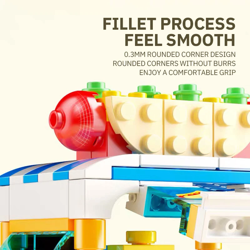 Freshly Squeezed Juice Truck Street View Grill Shop Ice Cream Shop Exquisite Mini Building Blocks Educational Toys