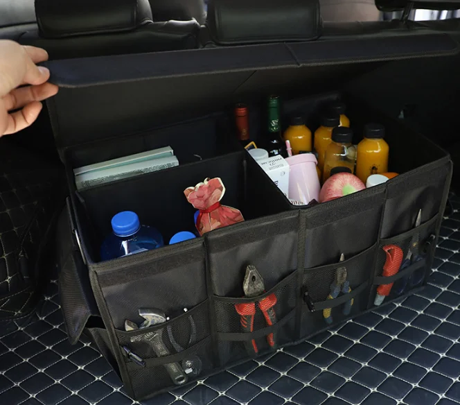 rose red Versatile and durable  Foldable Car Storage Box Convenient Backup Supplies Storage Organizer