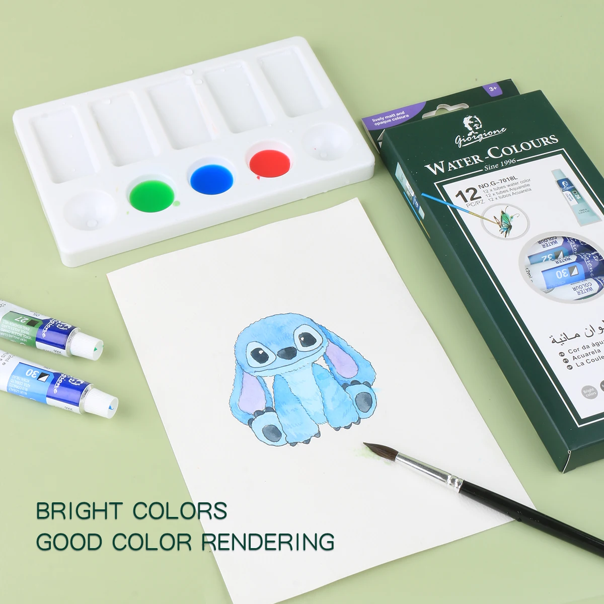 Giorgione Newest Artist Paint Colors 12 colors G-7068 Aluminum Tube 12ml Glass Paint Sets For Kids Painting