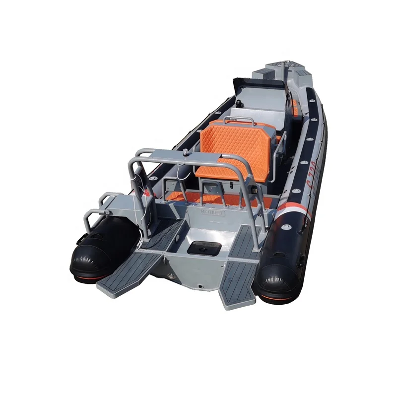 CE 760cm air fishing boat hot inflatable boat with hard aluminum hull