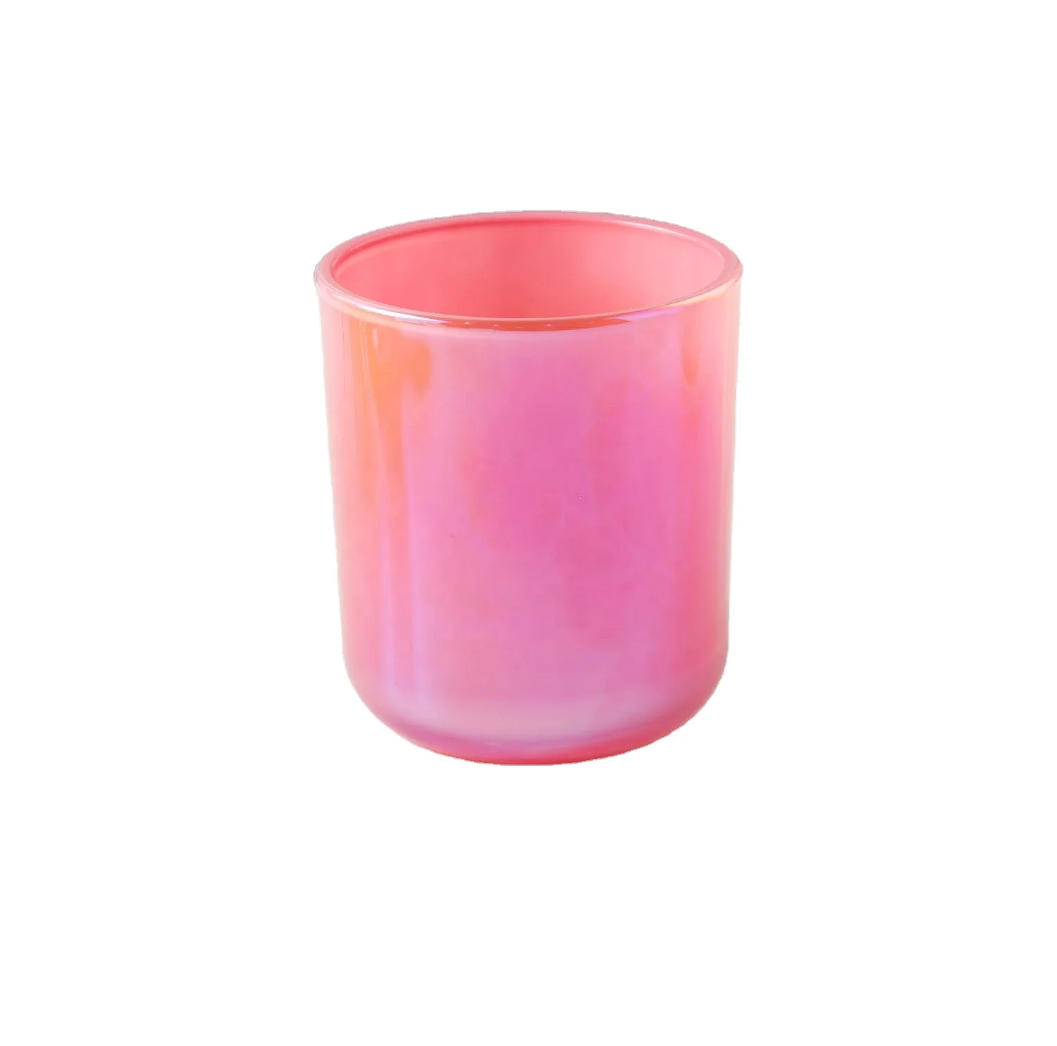 Deluxe rainbow soybean wax glass can aromatherapy candle can with lid packaging box