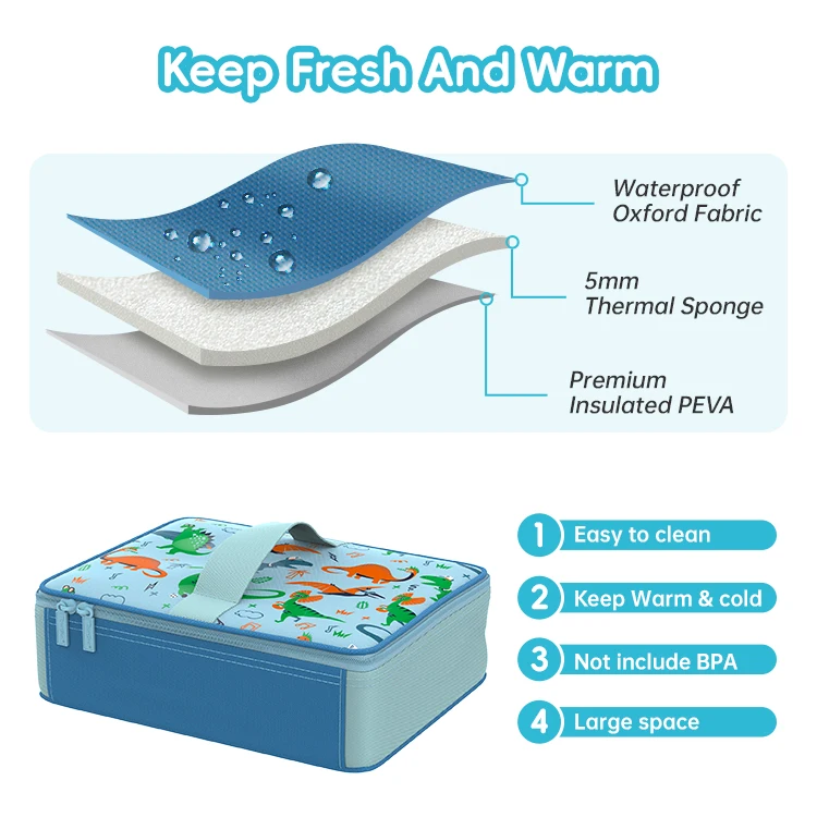 Children Cartoon Custom Lunch Cooler Bag Picnic Cooler Box Bags Lunch Bags For School Kids