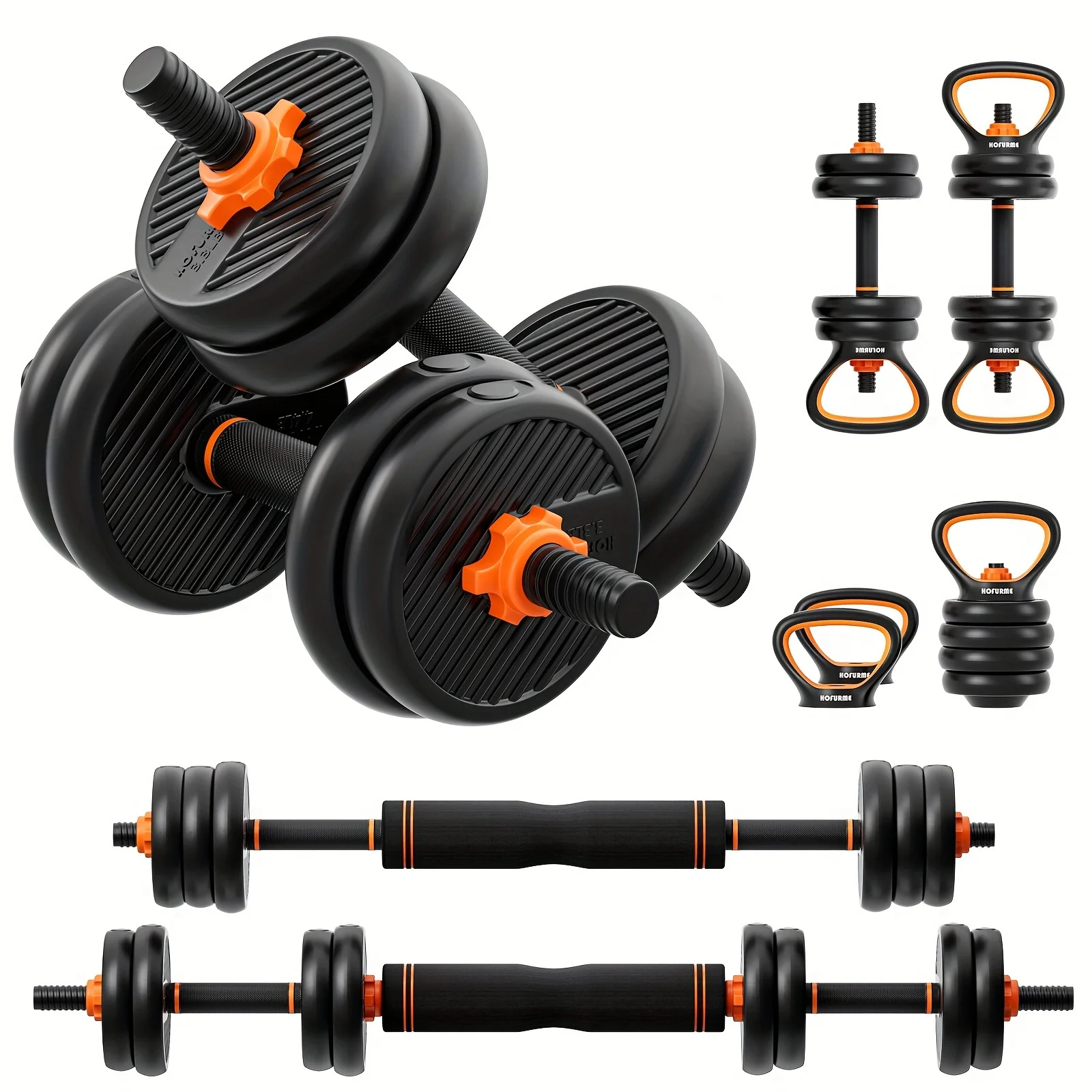 Free 4 in 1 Adjustable Weight Set, Dumbbell, Barbell, Kettlebell and Push-up Home Gym Fitness Workout Equipment
