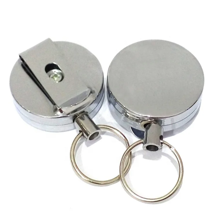 Нержавеющая сталь тянуть кольцо выдвижной брелок Recoil Duty Anti-Theft брелок