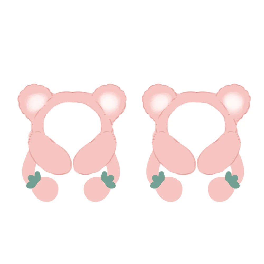 Настраиваемые плюшевые наушники в форме розового медведя с пушистым и мягким мехом, плюшевые игрушки, набивные животные на заказ