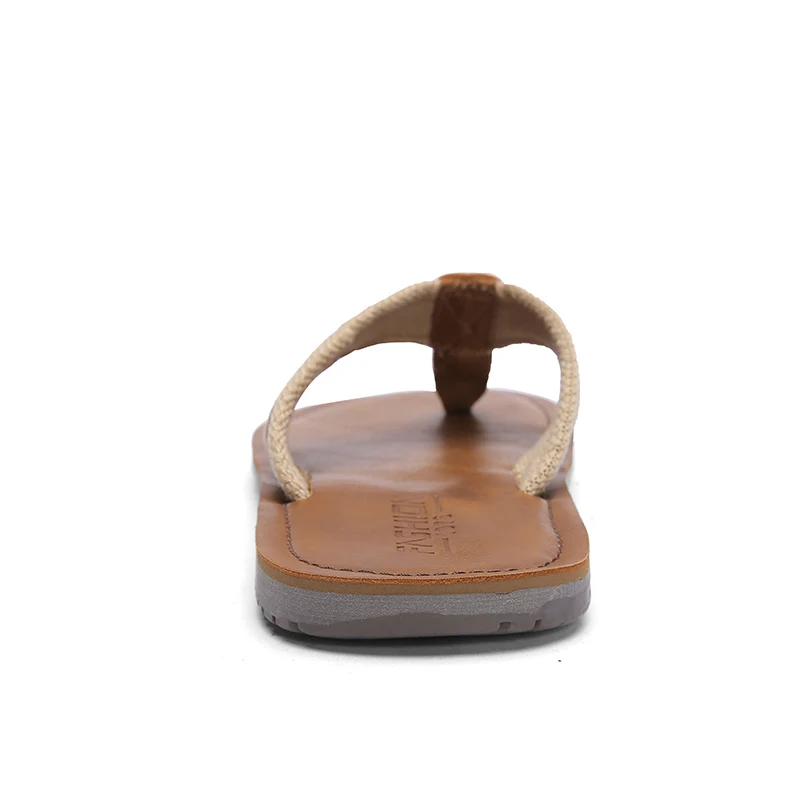 Cheap Best Quality Summer PU Leather Strap Designer Flip Flops For Man