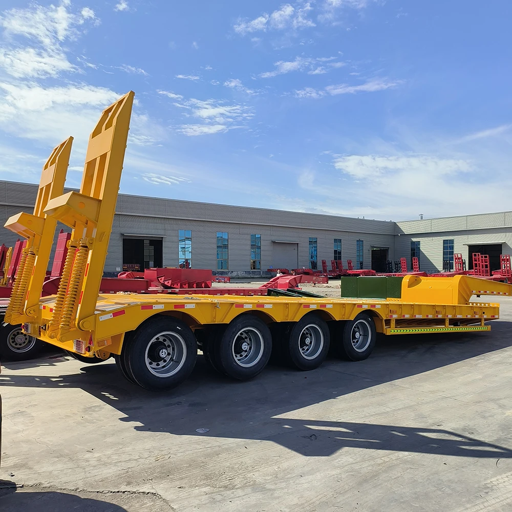 Экскаватор низкорамный прицеп 3 4-осный погрузчик 50 60 80 тонн Gooseneck Lowboy полуприцеп для продажи