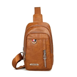 popular teenager chest pack mens waterproof small crossbody bag travel PU Multifunction shoulder bag
