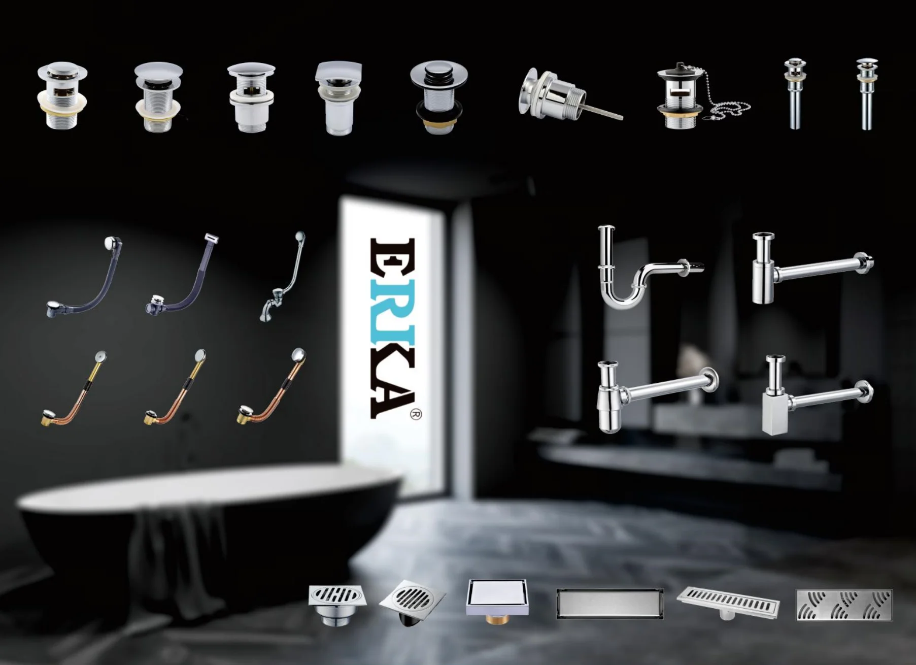 Bathtub drainer/ tub sewer waste/ drainage/ brass/ S.S pipe