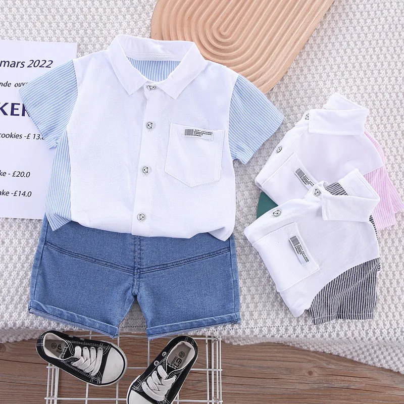 2023 Fashion 2-5 Years Casual Autumn Pattern Baby Clothing Kids Boys Boutique Summer Clothes Toddler Boy Sweat Suits