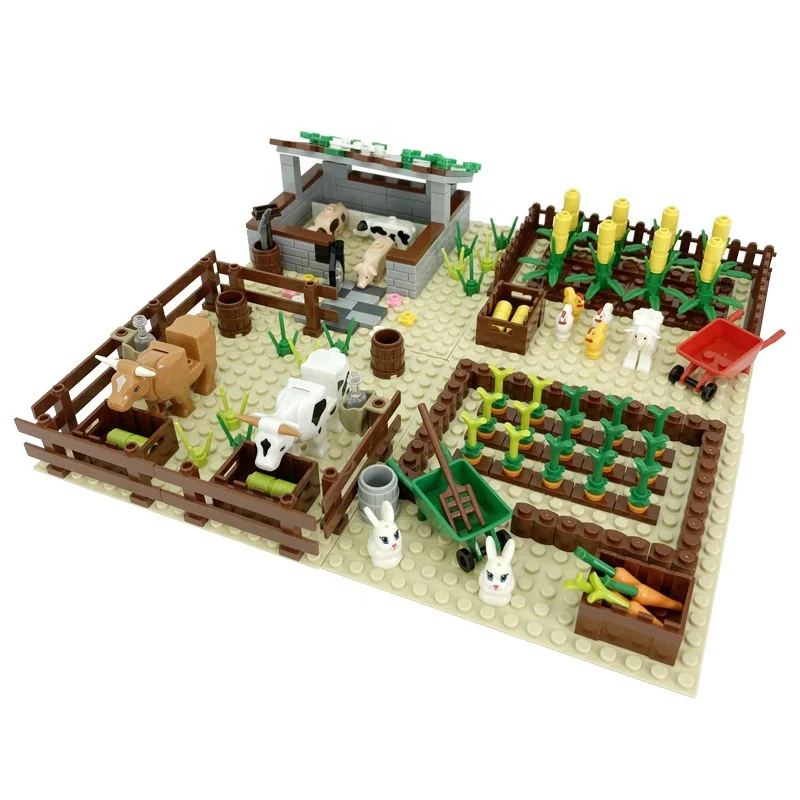 Строительный блок MOC Animal: радис поросенок птицефабрика Конура канавная частица ферма мелкая кукуруза пятнистый свинья кабан