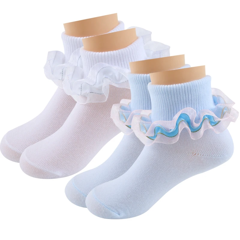 2 Layers Lace Socks Cute Princess  Girls Socks Two Ways To Wear Children Socks Wholesale