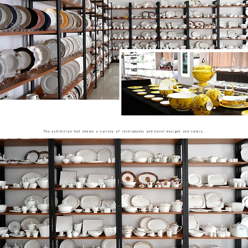 Ink style dinner plate OEM porcelain plate wholesale porcelain dinnerware plate for Russia Turkey