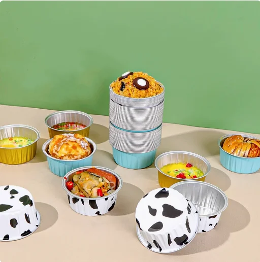 Competitive Price Custom Baking Food Packaging 4oz Foil Containers 125ml Disposable Aluminum Cup with Lids