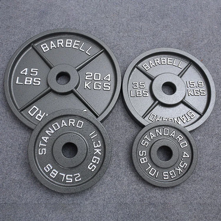 Steel Free Weight Plate Set Competition Weightlifting Standard Bumper Plate 40kg 45LB Pounds Barbell Gym Cast Iron Weight Plates