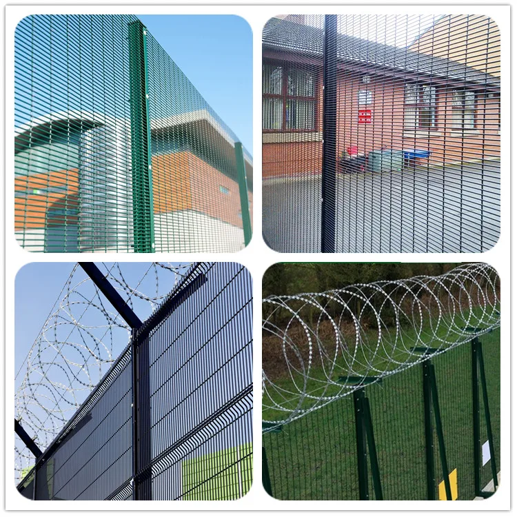 Anti climb flat mesh panel PVC coated galvanized metal welded mesh 358 anti climb security fence panels for airport fence