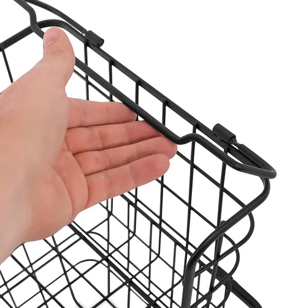 Under Shelf Hanging Muti Kitchen Corner Acbinet Organizer Wire Basket With Wheel