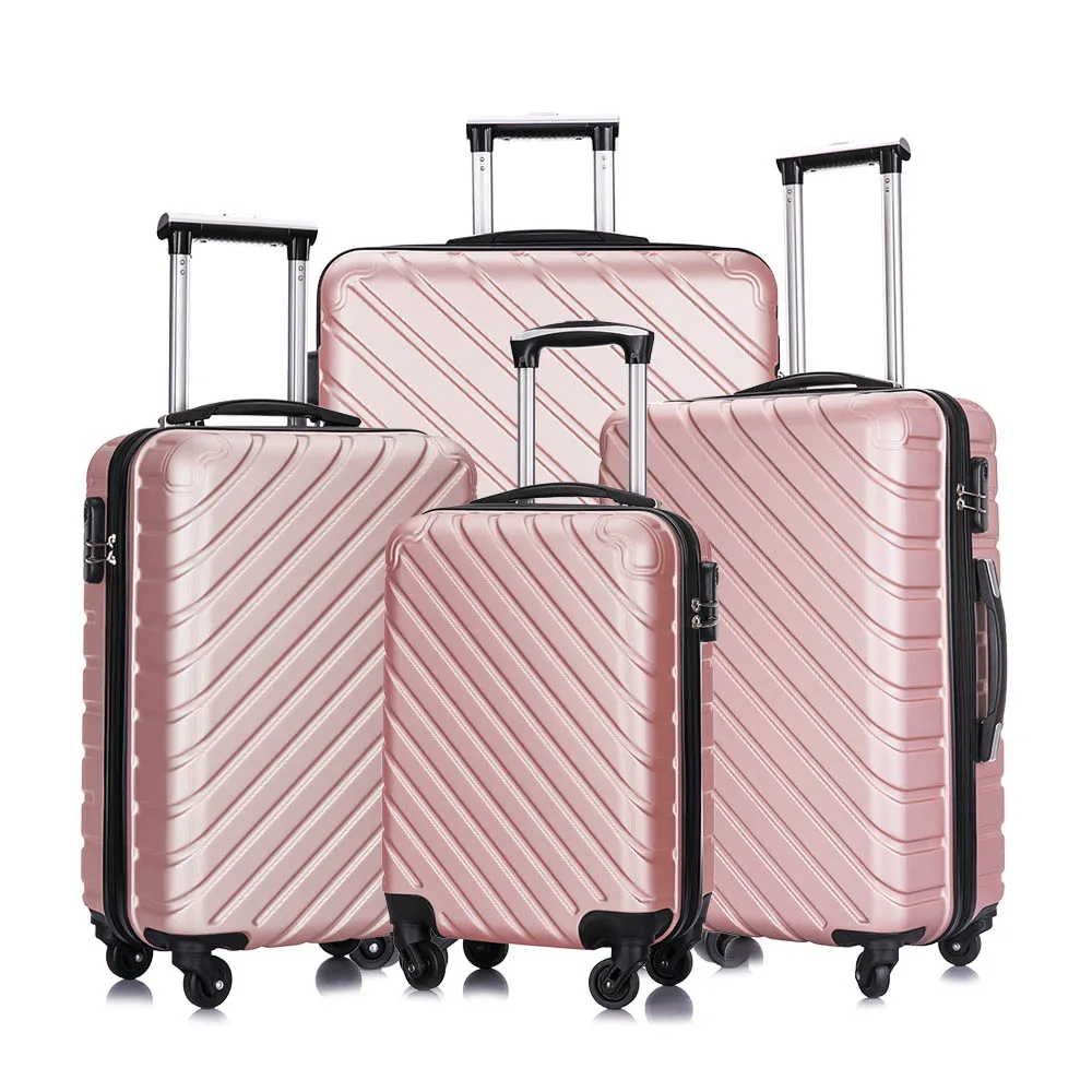 
Free shipping for Distric 6 area from US within 24hours Rose Gold Trolley spinner 4 Pcs Luggage Set for Travel 
